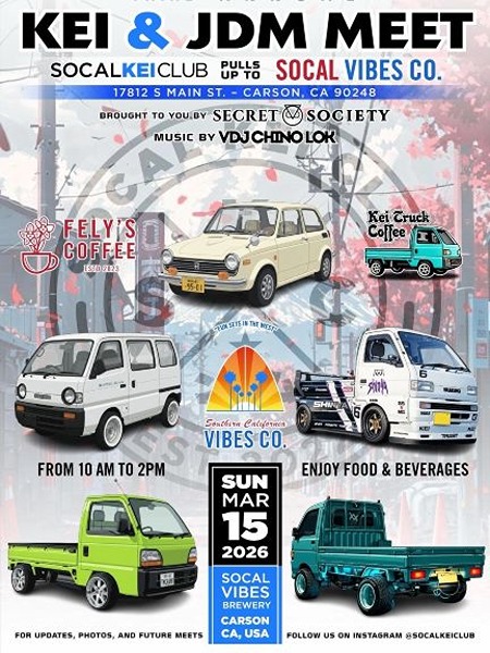 SoCal Kei And JDM Car Meet flyer 2026